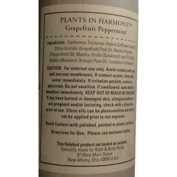 Bath Body Works Essential Oil Grapefruit Peppermint 1 Oz Plants in Harmony - Picture 3 of 10
